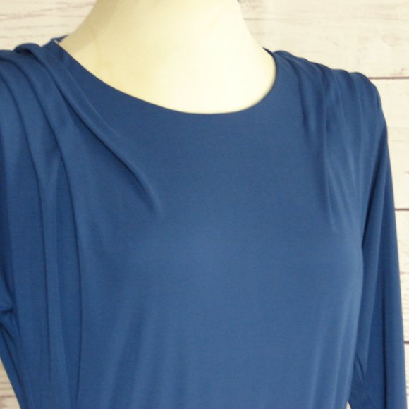 Cobalt Blue Classic Dress w/ Belt - L- Love 21 NWT - Picture 6 of 16